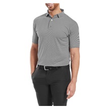 FootJoy Micro Feeder Stripe Lisle pánské polo, černo/bílé
