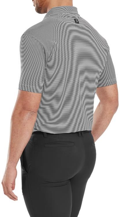 FootJoy Micro Feeder Stripe Lisle pánské polo, černo/bílé