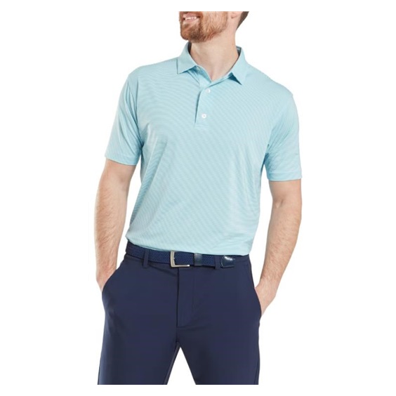 FootJoy Micro Feeder Stripe Lisle pánské polo, modro/bílé