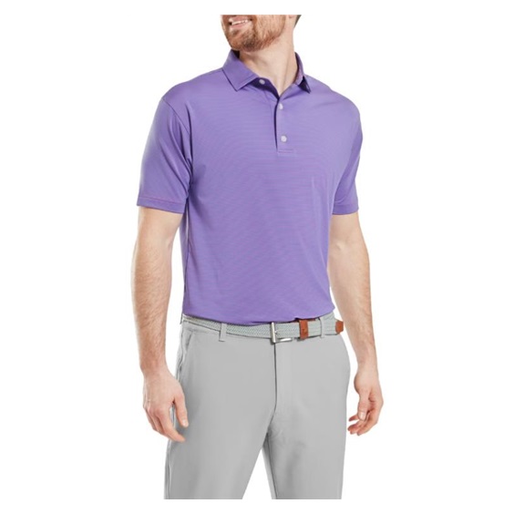 FootJoy Micro Feeder Stripe Lisle pánské polo, marine/pink