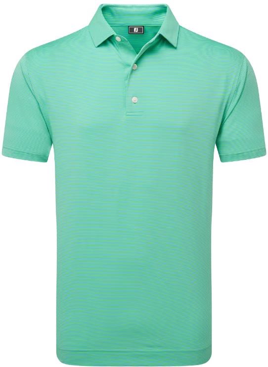 FootJoy Micro Feeder Stripe Lisle pánské polo, lagoon/mint