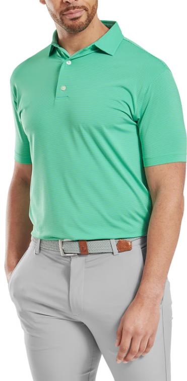 FootJoy Micro Feeder Stripe Lisle pánské polo, lagoon/mint