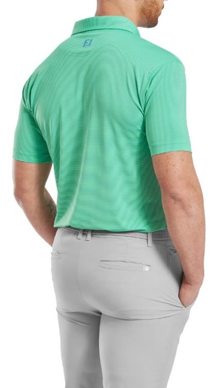 FootJoy Micro Feeder Stripe Lisle pánské polo, lagoon/mint