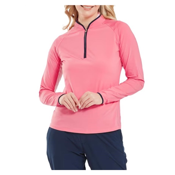 FootJoy 1/4 Zip LS Sun Protection dámské tričko, pink lemonade