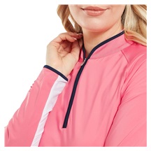 FootJoy 1/4 Zip LS Sun Protection dámské tričko, pink lemonade