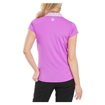 FootJoy Cap Sleeve Print Trim Lisle dámské polo, růžové