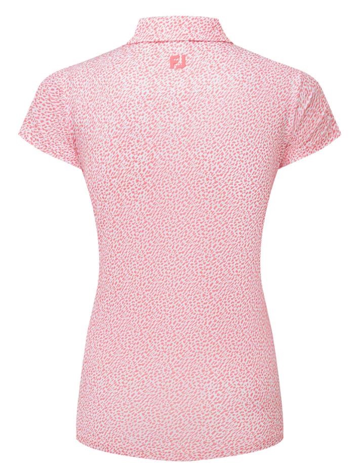 FootJoy Animal Print Cap Sleeve Lisle dámské polo, růžové