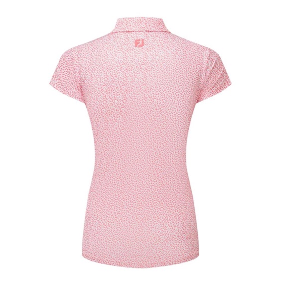 FootJoy Animal Print Cap Sleeve Lisle dámské polo, růžové