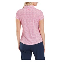 FootJoy Animal Print Cap Sleeve Lisle dámské polo, růžové