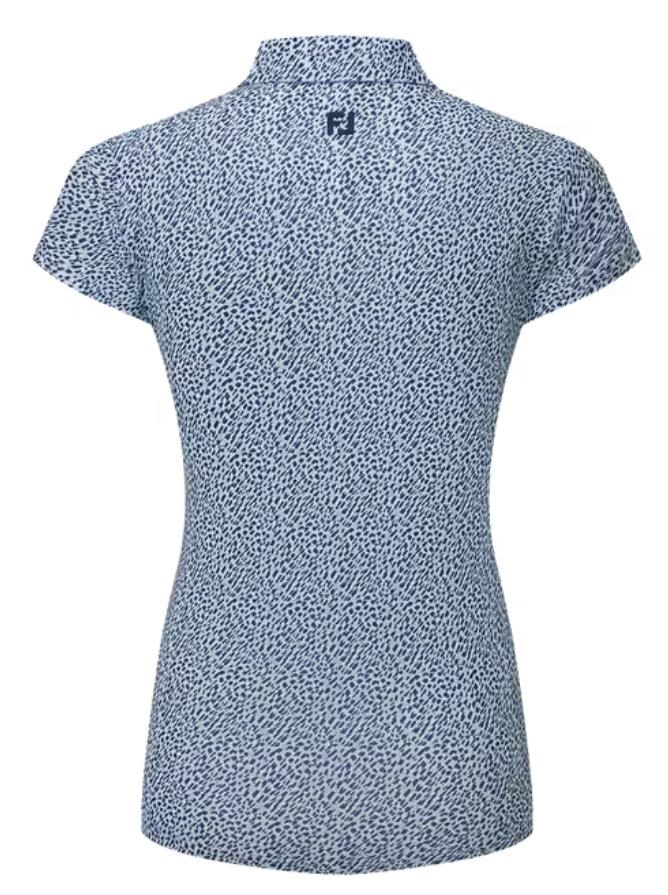 FootJoy Animal Print Cap Sleeve Lisle dámské polo, skyway/white/navy
