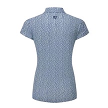 FootJoy Animal Print Cap Sleeve Lisle dámské polo, skyway/white/navy