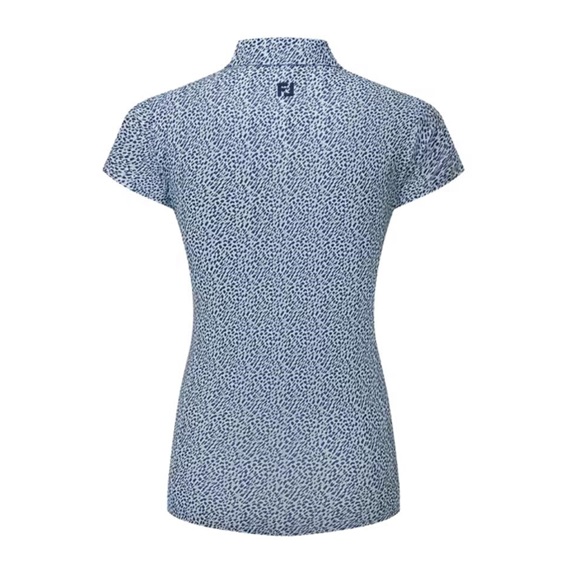 FootJoy Animal Print Cap Sleeve Lisle dámské polo, skyway/white/navy