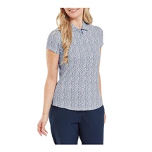 FootJoy Animal Print Cap Sleeve Lisle dámské polo, skyway/white/navy
