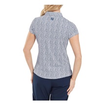 FootJoy Animal Print Cap Sleeve Lisle dámské polo, skyway/white/navy