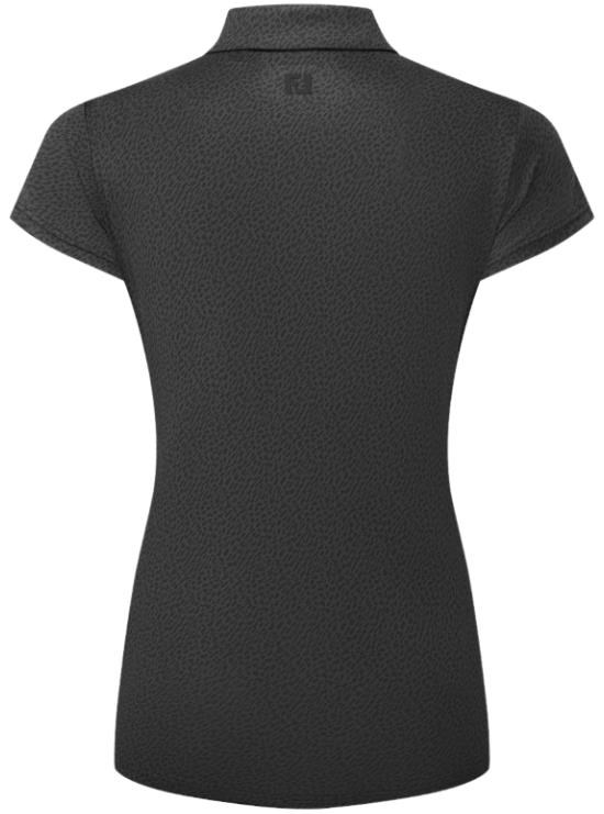 FootJoy Animal Print Cap Sleeve Lisle dámské polo, černé
