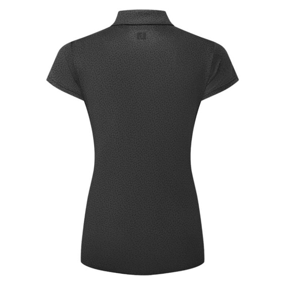 FootJoy Animal Print Cap Sleeve Lisle dámské polo, černé