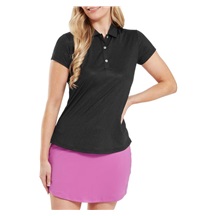 FootJoy Animal Print Cap Sleeve Lisle dámské polo, černé