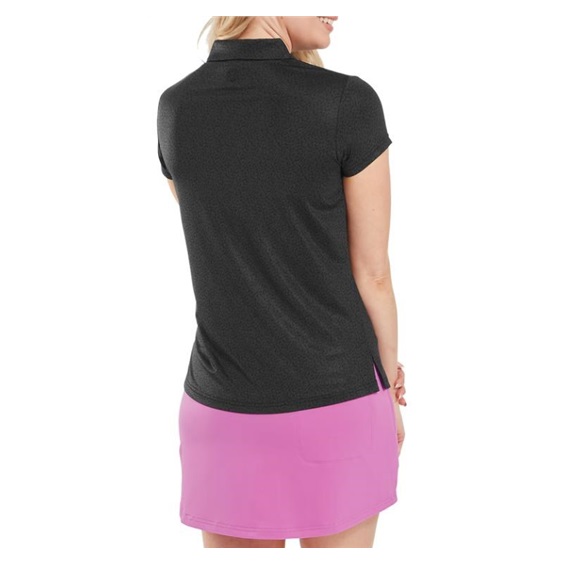 FootJoy Animal Print Cap Sleeve Lisle dámské polo, černé
