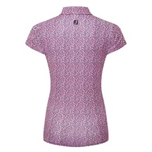 FootJoy Animal Print Cap Sleeve Lisle dámské polo, růžovo/černo/bílé