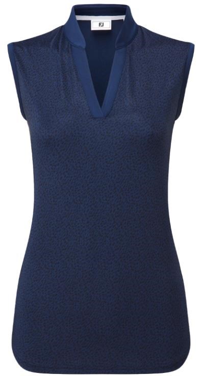 FootJoy Animal Print Sleeveless Lisle dámské polo, tmavě modré