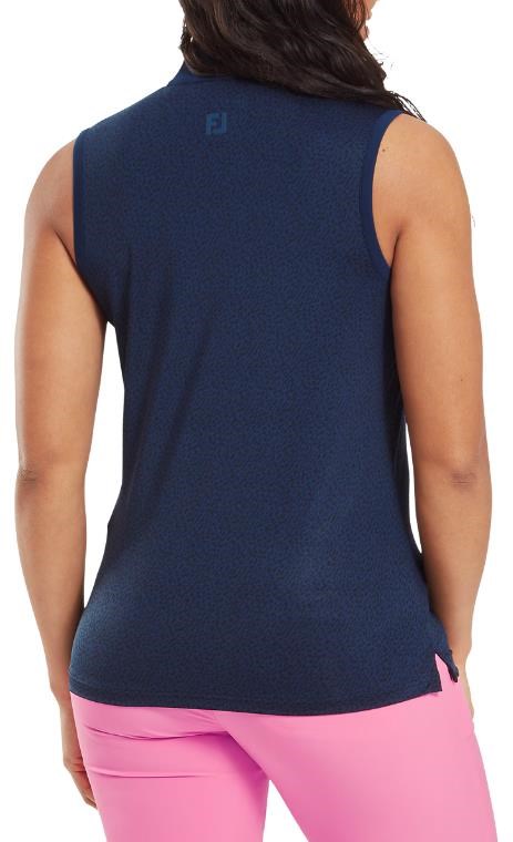 FootJoy Animal Print Sleeveless Lisle dámské polo, tmavě modré