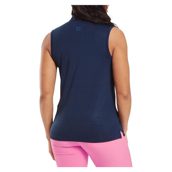 FootJoy Animal Print Sleeveless Lisle dámské polo, tmavě modré