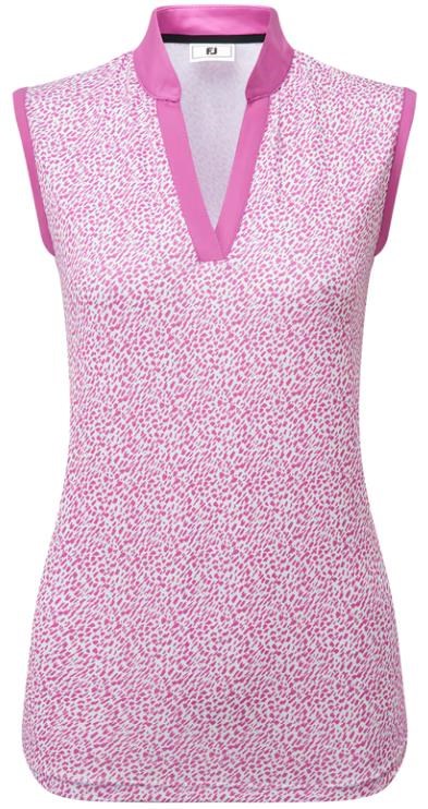 FootJoy Animal Print Sleeveless Lisle dámské polo, růžové