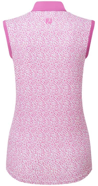 FootJoy Animal Print Sleeveless Lisle dámské polo, růžové