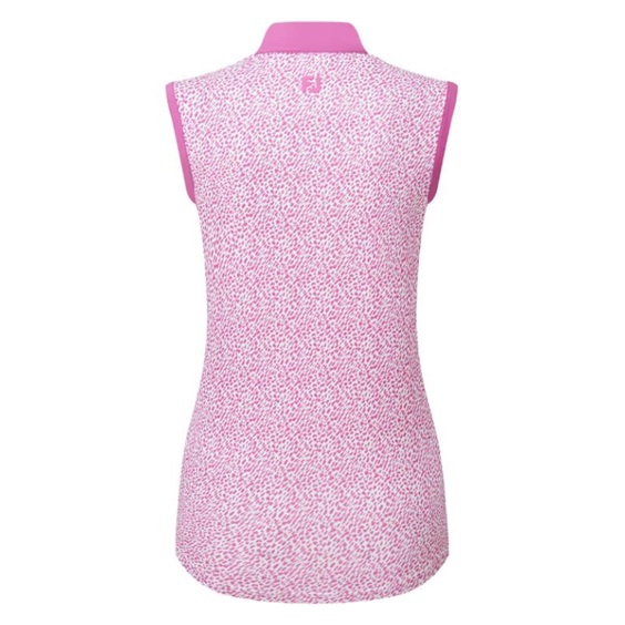 FootJoy Animal Print Sleeveless Lisle dámské polo, růžové