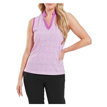 FootJoy Animal Print Sleeveless Lisle dámské polo, růžové