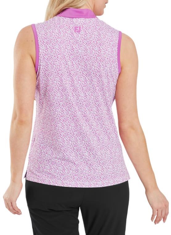 FootJoy Animal Print Sleeveless Lisle dámské polo, růžové