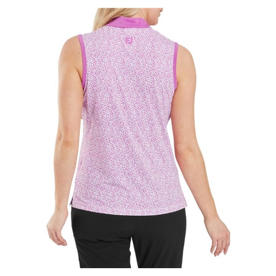 FootJoy Animal Print Sleeveless Lisle dámské polo, růžové