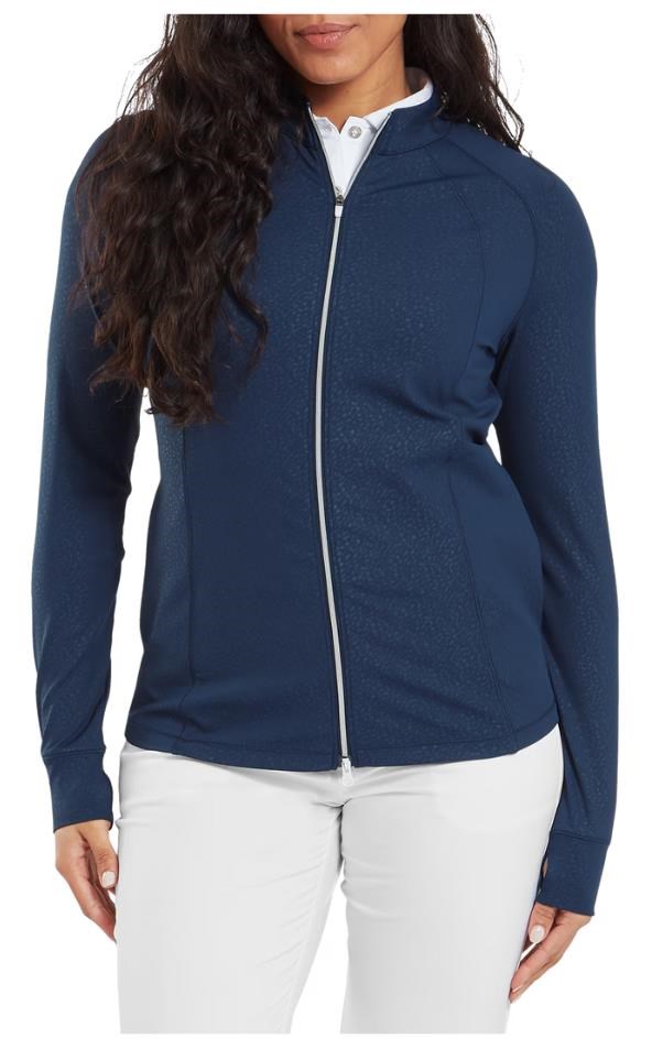 FootJoy Embossed Full-Zip Midlayer dámská mikina, tmavě modrá