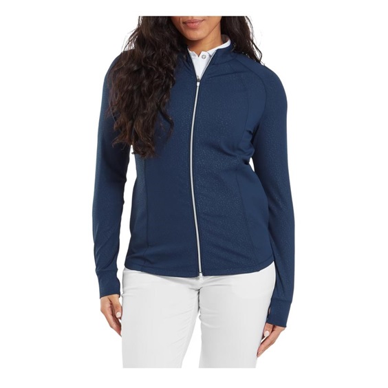FootJoy Embossed Full-Zip Midlayer dámská mikina, tmavě modrá
