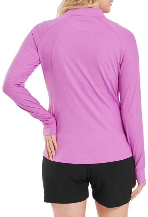 FootJoy Embossed Full-Zip Midlayer dámská mikina, růžové