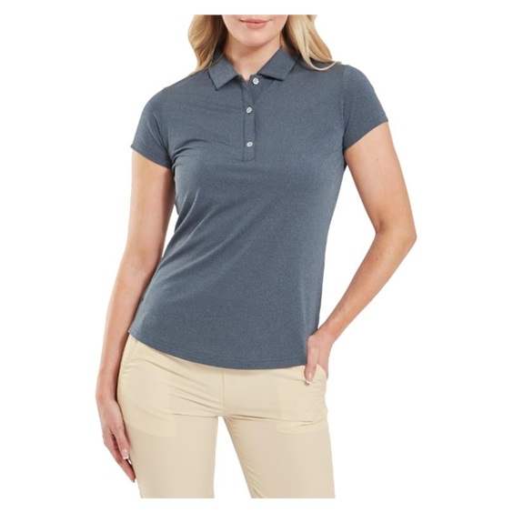 FootJoy Cap Sleeve Lisle dámské polo, heather navy