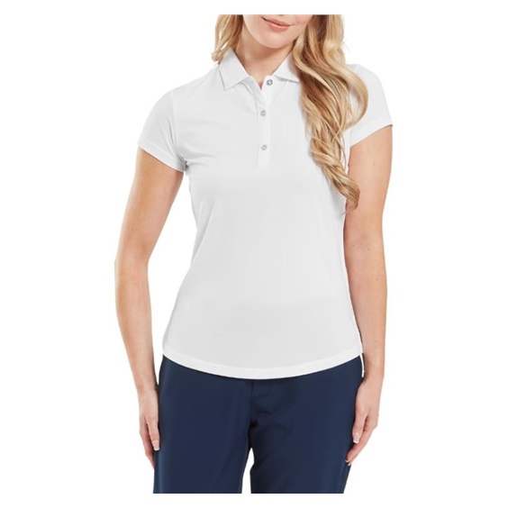 FootJoy Cap Sleeve Lisle dámské polo, bílé