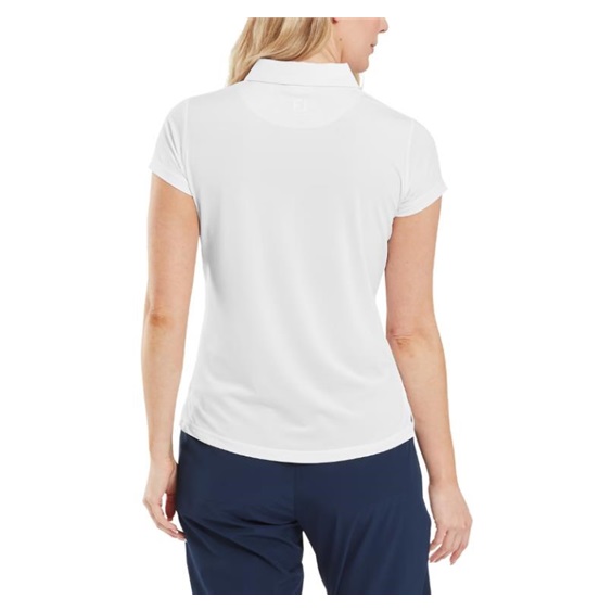 FootJoy Cap Sleeve Lisle dámské polo, bílé