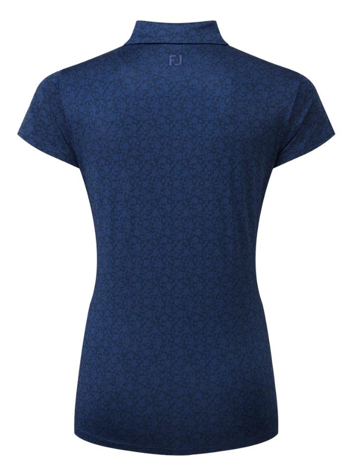 FootJoy Painted Floral Cap Sleeve Lisle dámské polo, tmavě modré