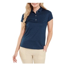 FootJoy Painted Floral Cap Sleeve Lisle dámské polo, tmavě modré