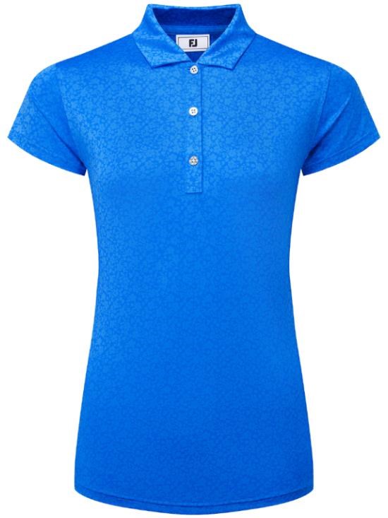 FootJoy Painted Floral Cap Sleeve Lisle dámské polo, modré