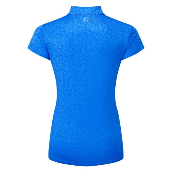 FootJoy Painted Floral Cap Sleeve Lisle dámské polo, modré
