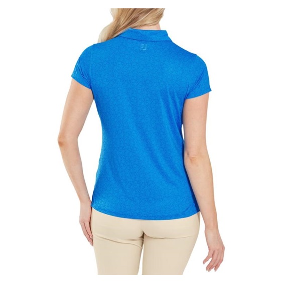 FootJoy Painted Floral Cap Sleeve Lisle dámské polo, modré