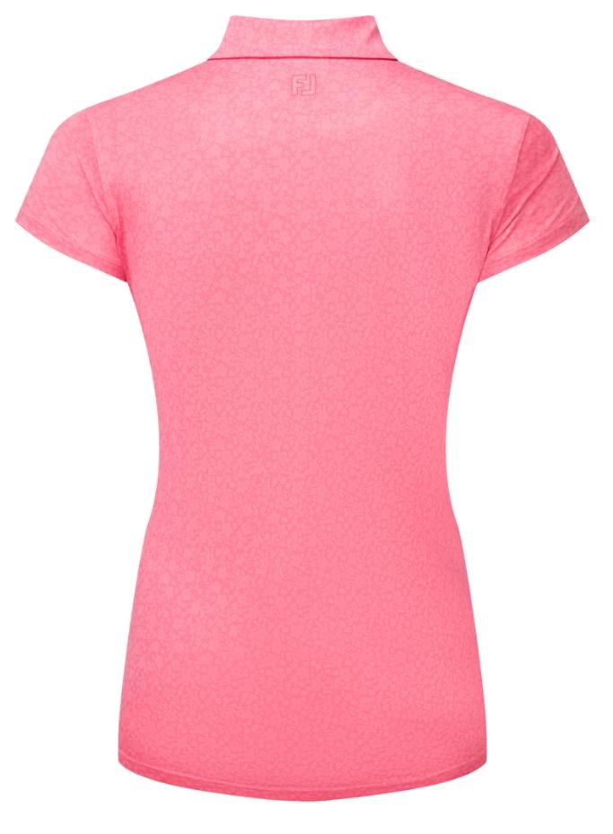 FootJoy Painted Floral Cap Sleeve Lisle dámské polo, růžové