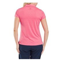 FootJoy Painted Floral Cap Sleeve Lisle dámské polo, růžové