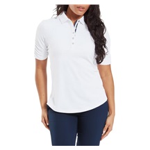 FootJoy Half Sleeve Ruched Lisle dámské polo, bílé
