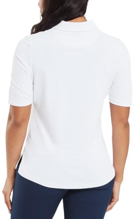 FootJoy Half Sleeve Ruched Lisle dámské polo, bílé