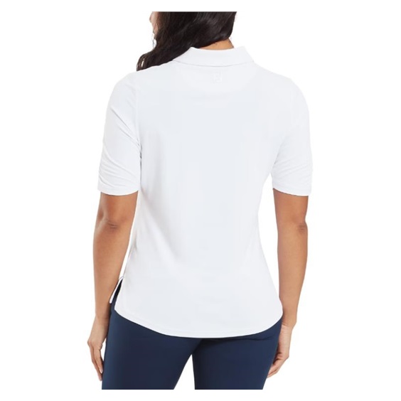 FootJoy Half Sleeve Ruched Lisle dámské polo, bílé
