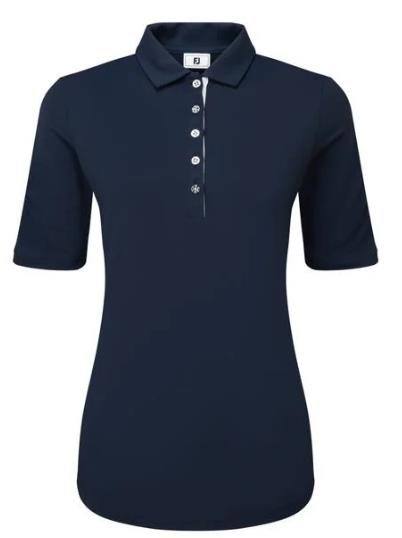 FootJoy Half Sleeve Ruched Lisle dámské polo, tmavě modré