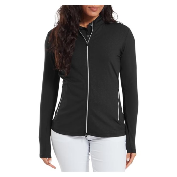 FootJoy Full-Zip Debossed Midlayer dámská mikina, černá